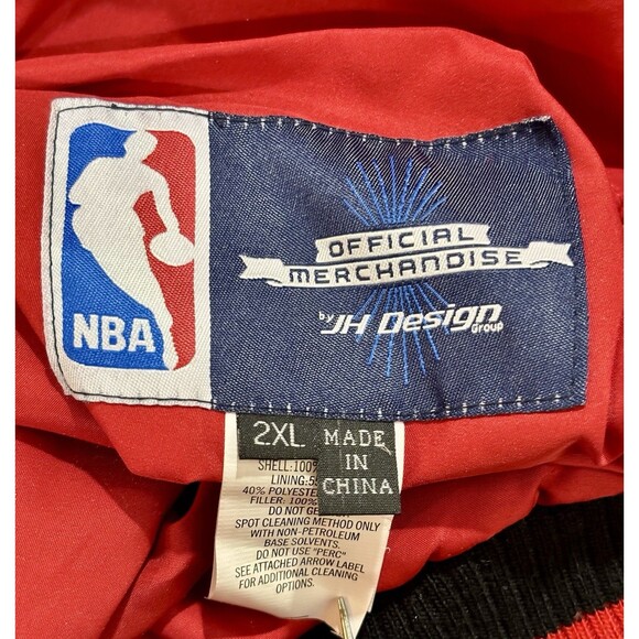 Vintage CHICAGO BULLS  2XL Reversible Red / Black Snap Up NBA JH Design Jacket - Picture 8 of 14